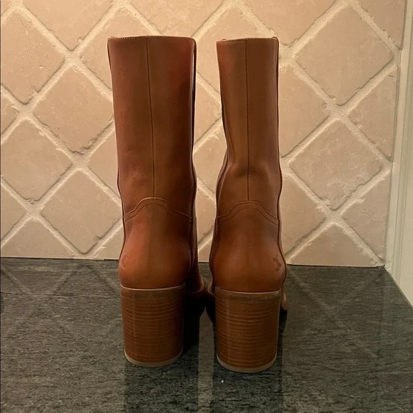 Celine Mid-Calf Boots in Cognac Leather - Picture 5 of 10